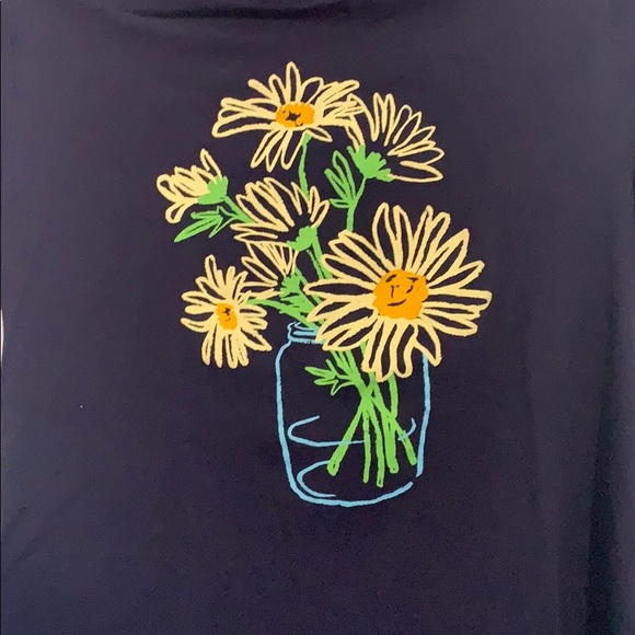 Basic navy blue t-shirt with graphic design - Picture 4 of 4